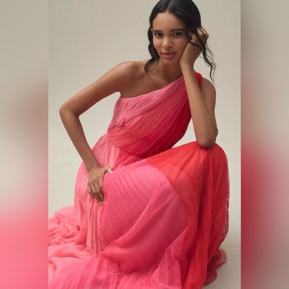 Hutch Vibrant Red One Shoulder Dress - Picture 3 of 6